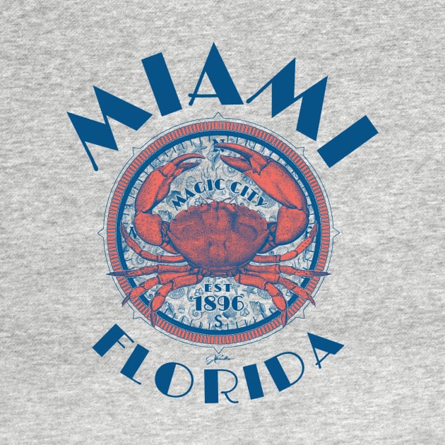 Miami, Florida, with Stone Crab on Wind Rose by jcombs